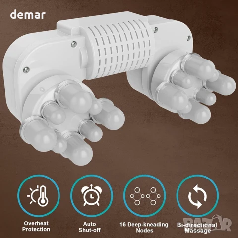 Масажор cotsoco, Shiatsu масаж с топлина за облекчаване на болката, (небесно син), снимка 7 - Масажори - 50796477