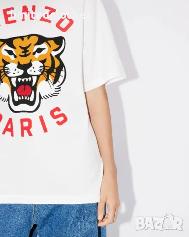 KENZO White Lucky Tiger Logo Print Relaxed Fit Мъжка / Дамска Тениска size M (L), снимка 12 - Тениски - 47313998