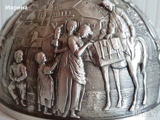 Комплект за ракия от калай Antik*Vintage  #108, снимка 5 - Антикварни и старинни предмети - 52397734