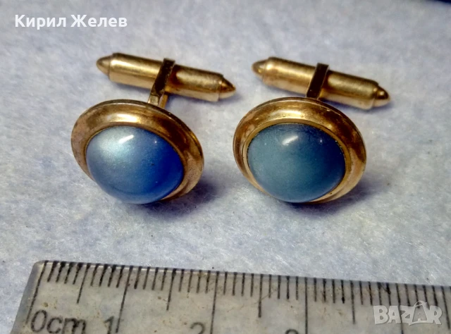 СКЪПОЦЕННИ РЕТРО АРТ ПОЗЛАТЕНИ БУТОНЕЛИ КОПЧЕТА за РЪКАВЕЛИ с ЛУНЕН КАМЪК 22107