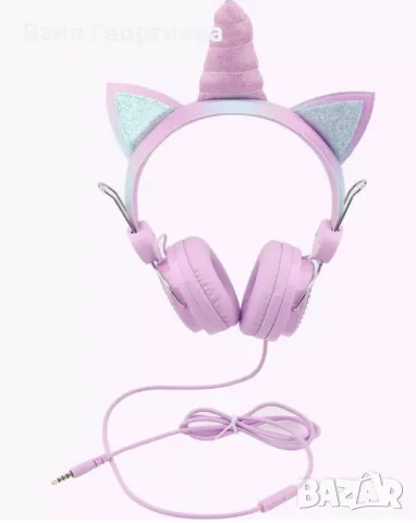 Детски Музикални Слушалки Дизайн с Камъчета и Еднорог , снимка 5 - Слушалки и портативни колонки - 49386718