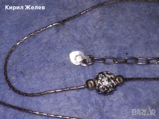 СРЕБЪРНО ФЕШЪН АРТ КОЛИЕ СРЕБРО 925 Част От КОМПЛЕКТ с БЯЛ ЕМАЙЛ и КРИСТАЛИ 37358, снимка 10 - Колиета, медальони, синджири - 40488246