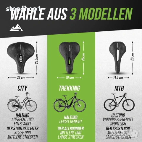 Премиум велосипедна седалка - изключително удобна и ергономична - с мемори пяна и окачване, водоусто, снимка 3 - Велосипеди - 53828228