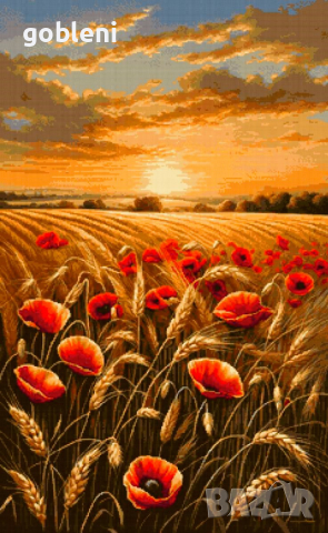 гоблен "ЛЕТЕН ЗАЛЕЗ" Д 46; размери/25*40/см.; 30 цвята (ДМЦ); 64 лв.., снимка 2 - Гоблени - 44567403