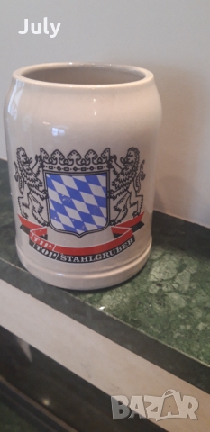 Немска керамчна халба за бира   с вместимост 0.500 мл.Брандирана с надпис TIP TOP.Неизползвана  , снимка 3 - Други - 36048500