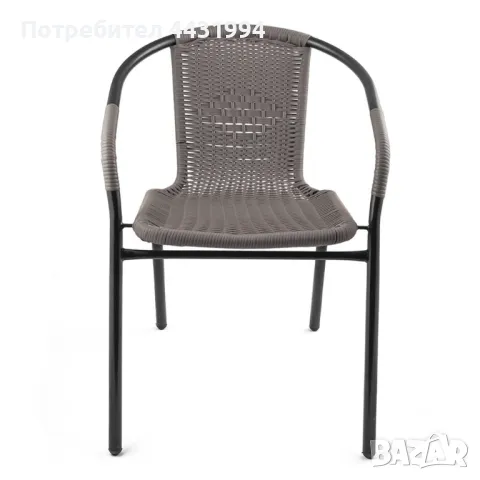 Стоманен стол Muhler OYS6116ST PE ратан, снимка 2 - Градински мебели, декорация  - 50348289