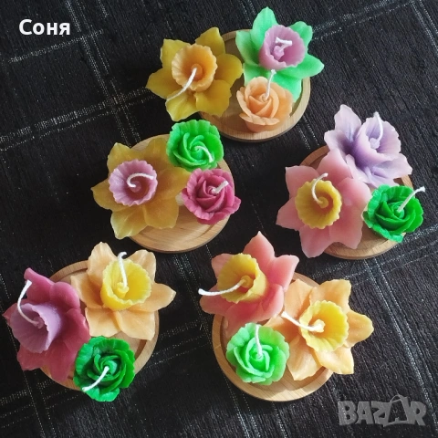 Восъчни ароматни свещи - цветя и рози , снимка 16 - Подаръци за жени - 53135924