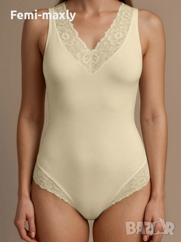 Lizabel - Дамско боди бикина с дантела 5 цвята - 1636, снимка 3 - Корсети, бюстиета, топове - 52648546