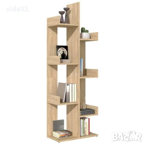 vidaXL Шкаф библиотека, дъб сонома, 48x25,5x140 см, инженерно дърво, снимка 5 - Шкафове - 56147876