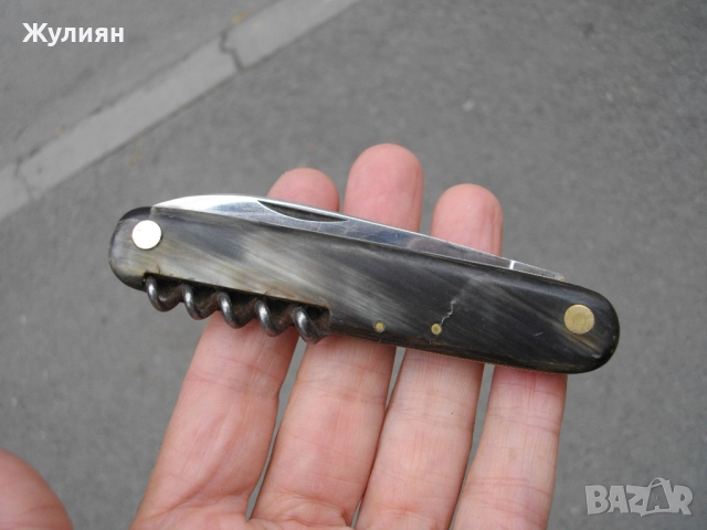 КОЛЕКЦИОНЕРСКО ДЖОБНО НОЖЧЕ ЧИРЕНИ БИВОЛСКИ РОГ PETER KLEIN SOLINGEN , снимка 1