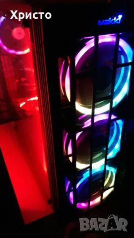 Компютърна кутия Makki 8872 RGB 4x120mm+Controller+Trust GXT 762 Red 120mm+GELID Red Led-Flex Stripe, снимка 8 - Захранвания и кутии - 55756036