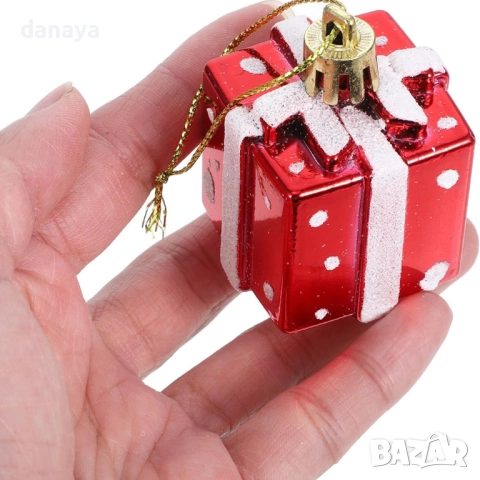 6210 Коледни играчки за елха с форма на подарък, 6 броя, снимка 7 - Декорация за дома - 52422023