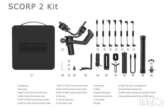 Нов модел стабилизатор (гимбал) SCORP 2 Kit с AI камера
