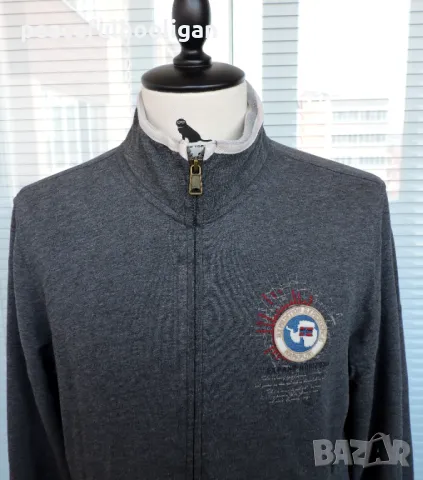 Napapijri Men's Grey Long Sleeve Full Zipped Outdoor Track Top Jacket Size L, снимка 2 - Суичъри - 48455638