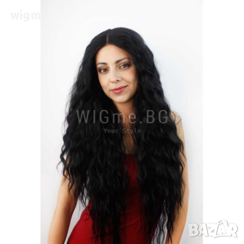 Дълга черна чуплива лейс фронт перука Джулиета, снимка 5 - Аксесоари за коса - 34899753