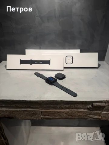 100% батерия! КАТО ЧИСТО НОВ Apple Watch 7 45 mm GPS Midnight
