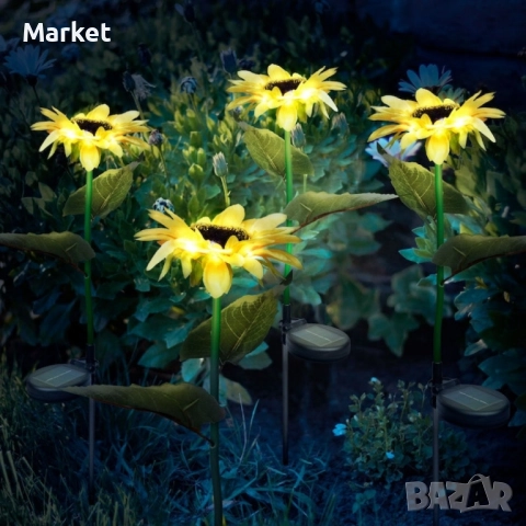 Соларни LED градински светлини Слънчоглед - цветя, снимка 4 - Други стоки за дома - 51858110