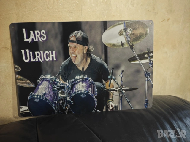 Lars Ulrich-метална табела(плакет), снимка 7 - Ударни инструменти - 45792633