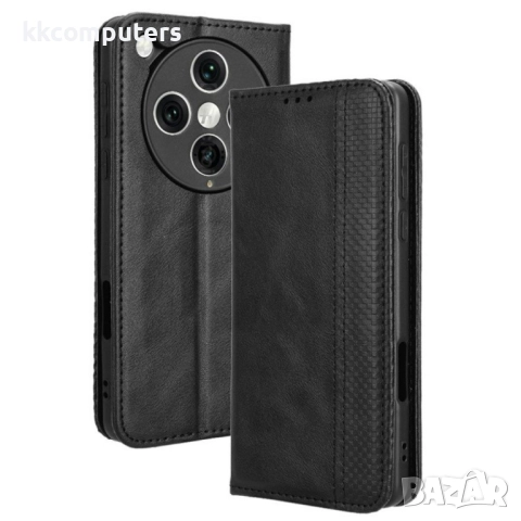 Oppo Find X8 Pro 5G Retro Style Wallet Кожен Калъф и Протектор