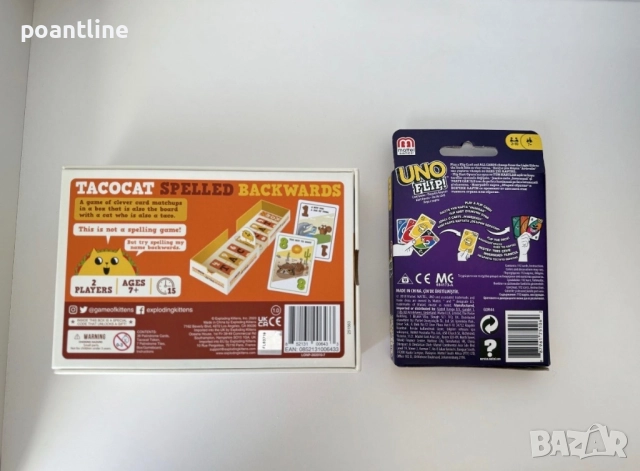 Настолни игри Tacocat spelled backwards и UNO flip експлодиращи котета, снимка 4 - Настолни игри - 52002148