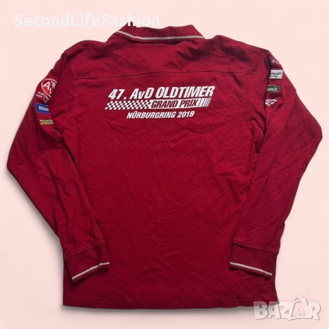47 AVD Oldtimer Grand Prix Nurburgring 2019 Поло тениска с дълъг ръкав мъжка блуза червена, размер L, снимка 5 - Суичъри - 52874839