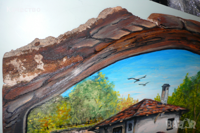 Маслена картина върху дървено пано , снимка 8 - Картини - 36346044