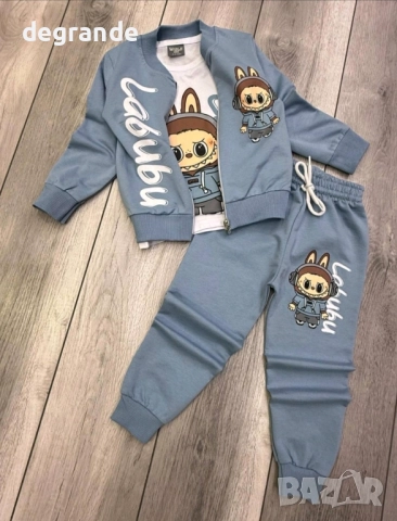 Детски памучен комплект Labubu от 3 части, снимка 2 - Детски комплекти - 51629029