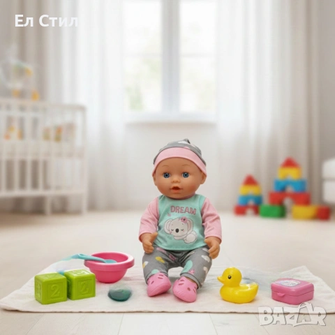 Кукла Baby Doll с аксесоари за хранене – Забавление и грижа за малката мама, снимка 4 - Кукли - 53575242
