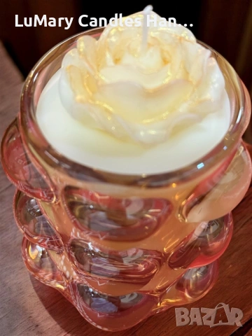 Свещ “ Роза и балончета”, снимка 3 - Декорация за дома - 53223115