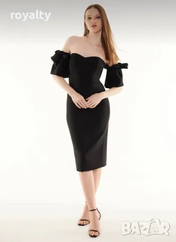 Черна елегантна дамска рокля 
