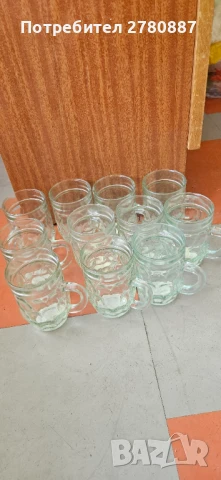 ретро 11 броя стъклени халби за бира 300мл