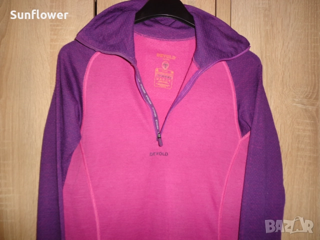 Дамска мерино термо блуза Devold Active розова, размер L 80% мериносова вълна, 20% полиамид  , снимка 6 - Блузи с дълъг ръкав и пуловери - 51732511