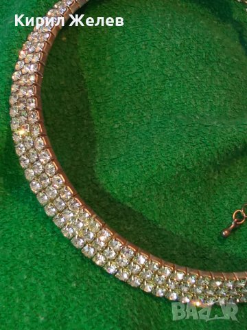 КРАСИВО ПОСРЕБРЕНО ЕФЕКТНО ФЕШЪН АРТ КРИСТАЛНО КОЛИЕ ОГЪРЛИЦА 27876, снимка 2 - Колиета, медальони, синджири - 37097069