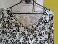 Дамска блуза черно и бяло трикотажна тънка, снимка 2