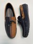 Мъжки мокасини от естествен велур - Тъмносини с Кафяв - 47, снимка 1 - Ежедневни обувки - 41588946
