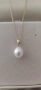 Златно колие с естествена перла 14к , снимка 3