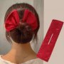 Панделка за направа на кок с огъваща се тел в червен цвят, снимка 1 - Аксесоари за коса - 39122865