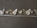 Метален колан бижу верижка с пеперуди в сребрист цвят, снимка 11