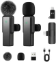Нов Безжичен лавалиерен микрофон 2 броя за iPhone Android USB-C Lightning, снимка 1