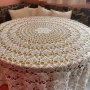 Ретро ръчно плетена кухненска покривка, кръгла,160 см екрю, ретро, ​​ръчна изработка една кука , снимка 2