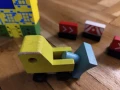 Дървен конструктор от кубчета и коли за бебета, снимка 2