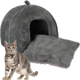 2в1 котешка къща Cat Cave Cat Bed Fluffy Cuddly Cave with Cushion Перяща се котешка къща Вътрешна сг, снимка 1 - За котки - 44715658