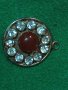 СТАР ПОСРЕБРЕН АРТ ДЕКО РЕТРО МЕДАЛЬОН с ШЛИФАВАН ЧЕРВЕН КЕХЛИБАР ФАТУРАН и ФАСЕТИРАНИ ЦИРКОНИ 29364, снимка 15