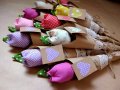 Текстилни Цветя Ръчна Изработка Текстилни Лалета Лалета от Плат , снимка 3