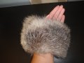 Нови луксозни кожени маншети / гети, естествена кожа с косъм от сребърна лисица, пух, лисича, лисици, снимка 2