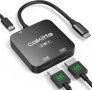USB C към двоен HDMI адаптер 4K@120Hz/60Hz, снимка 1 - Кабели и адаптери - 41066874