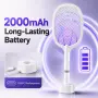 Акумулаторна електрическа мухоловка 5000V с UV светлина – 2 бр., снимка 3