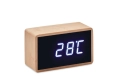 Бамбуков часовник с LED дисплей, който показва час и температура, снимка 2