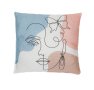 Декоративна възглавница, 40х40см, Розова/ синя/ бяла, снимка 2