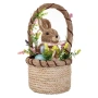 Великденска кошница със зайче, цветя и яйца, Ø17x35 см, снимка 1